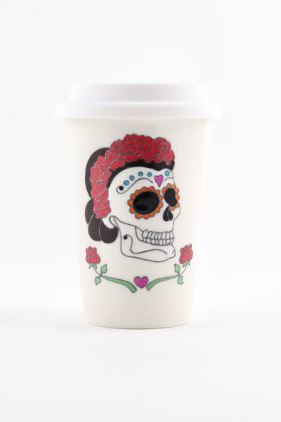 Dia de los Muertos Mujer Travel Cup