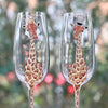 Giraffe Bride and Groom Champagne Flute