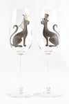 Cat Bride and Groom Champagne Flutes