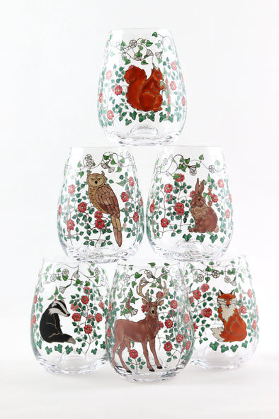 Woodland Friends Stemless Glasses