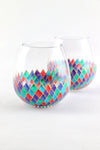 Harlequin Stemless Glass