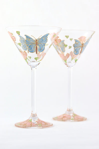 Butterflies and Blossom Cocktail Glass