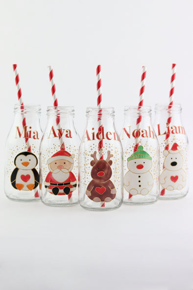 Christmas Mini Milk Bottles