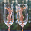 Dancing Hares Champagne Flute