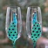 Peacock champagne flutes