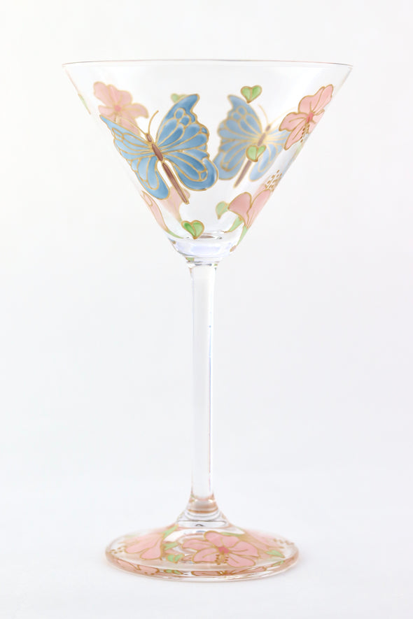 Butterflies and Blossom Cocktail Glass