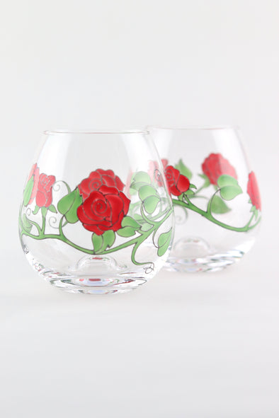 Rose Vine Stemless Glasses