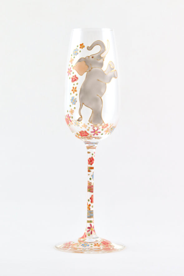 Dancing Elephants Champagne Flutes