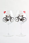 Bicycle Lovers Wine Goblets