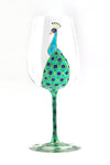 Peacock Wine Glass