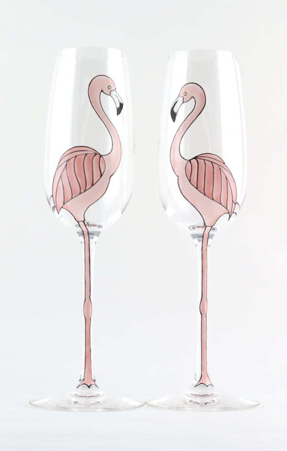 Flamingo Champagne Flutes