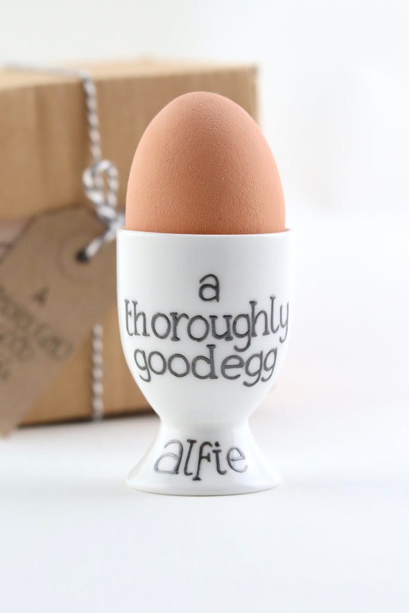 Personalised 'Good Egg' egg cup