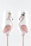 Bride and Groom Flamingo Flutes