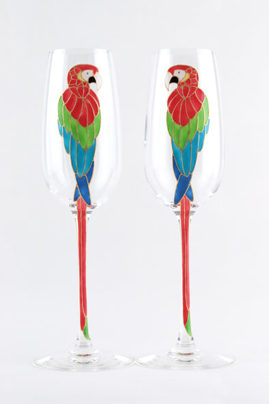 Parrot Champagne Flutes