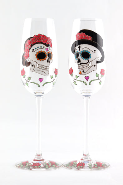 Dia de los Muertos Champagne Flute