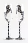 Zebra Champagne Flute