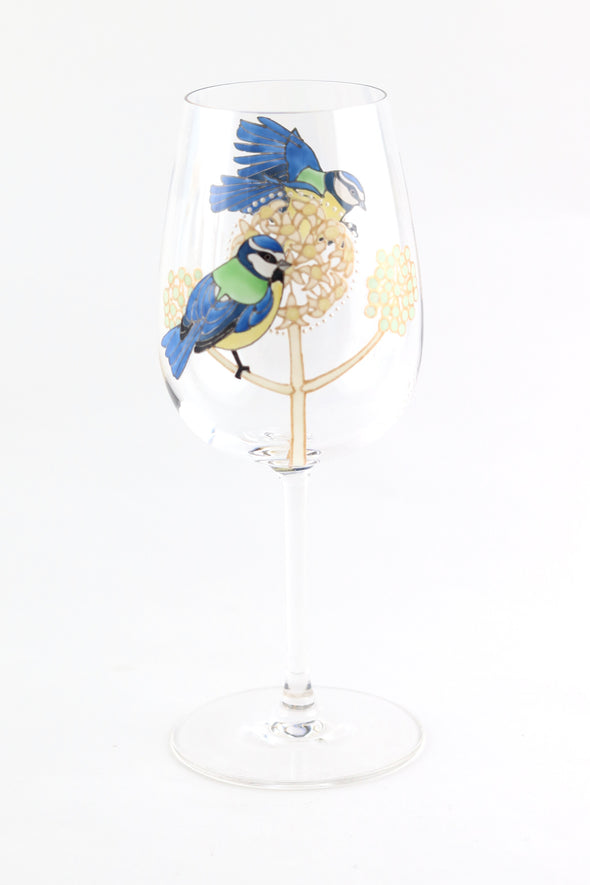 BlueTits Wine Glass