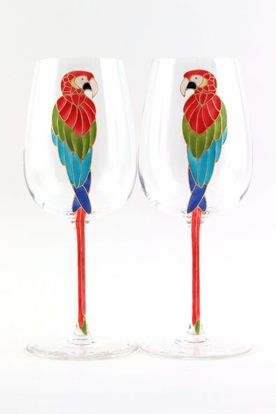 Parrot Wine Glasses