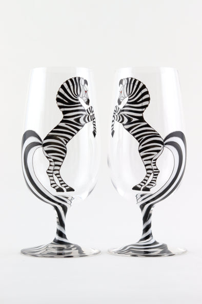Zebra Beer Glass