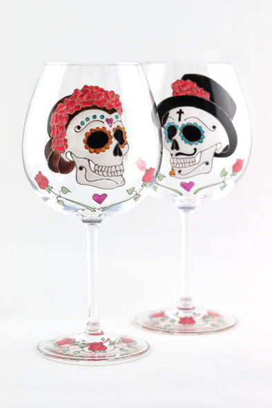 Dia de los Muertos Wine Goblet