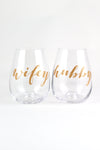 Personalised Stemless Wine Glasses