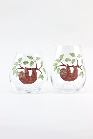 Sloth Stemless Wine Glass