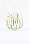 Snowdrops Stemless Wine Glass