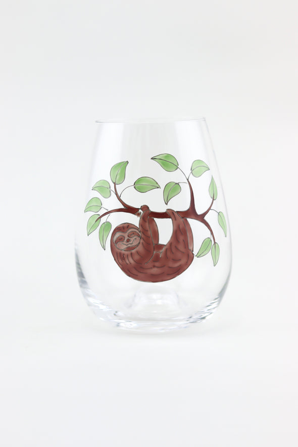 Sloth Stemless Wine Glass