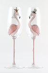 Bride and Groom Flamingo Flutes