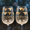 Gold Bees WIne Glass