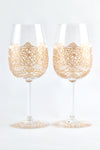 White Lace Wine Glass