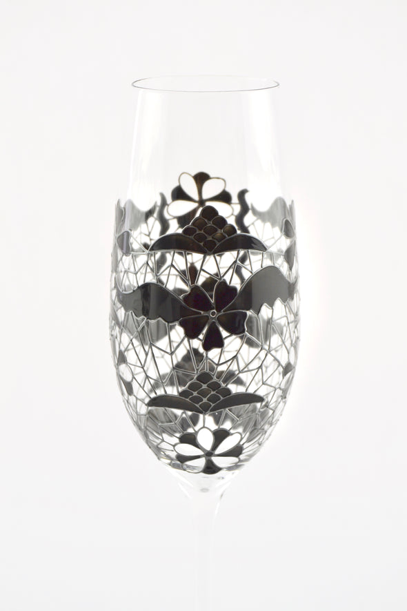 Black Lace Champagne Flute