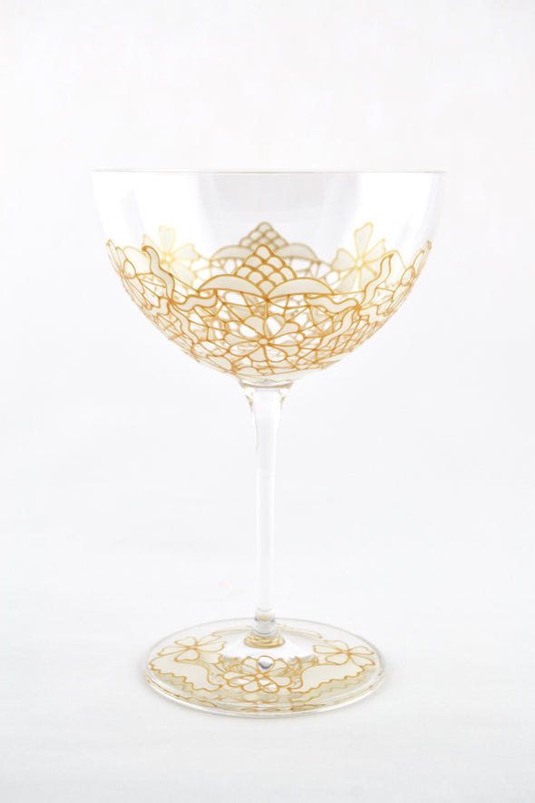 White Lace Champagne Coupe