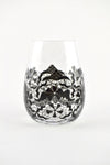 Black Lace Stemless Glasses (2 sizes)