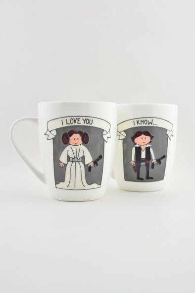 Leia and Han Bone China Mugs