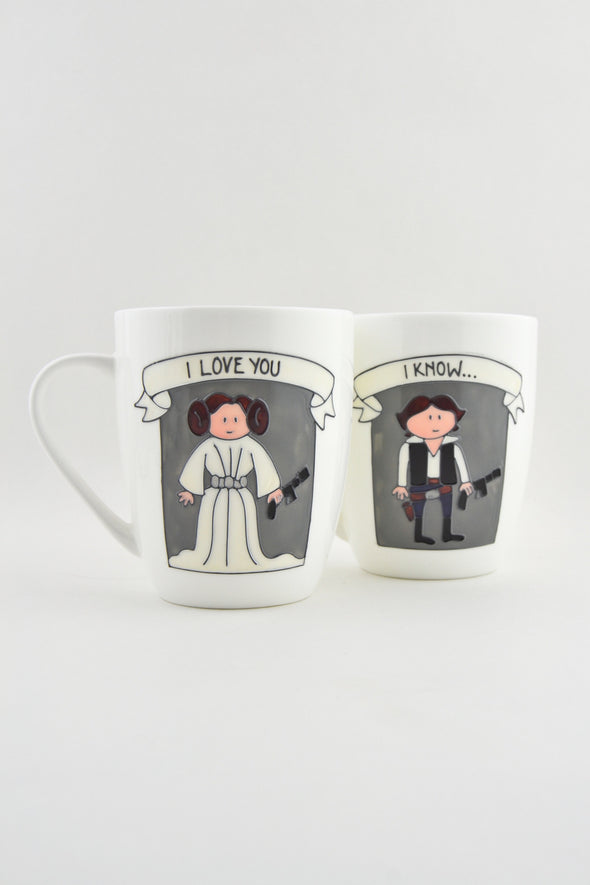 Leia and Han Bone China Mugs